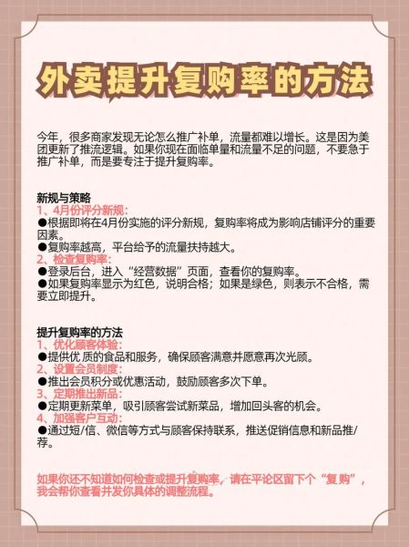 外卖店铺如何提升复购率_外卖平台新店怎么做推广
