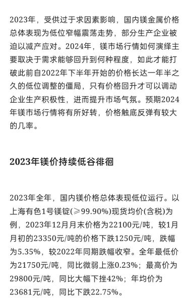 镁合金行业前景如何_镁合金价格走势