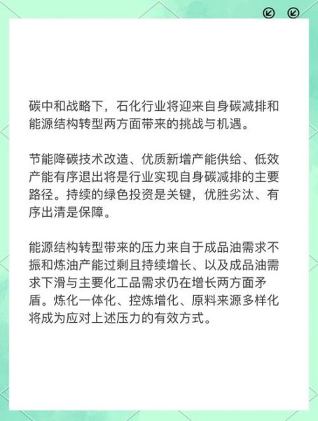 石油化工行业未来五年发展趋势_如何应对碳中和挑战