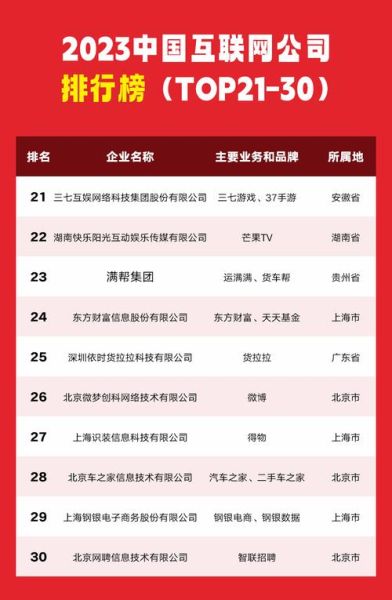 互联网行业top100有哪些_如何进入榜单
